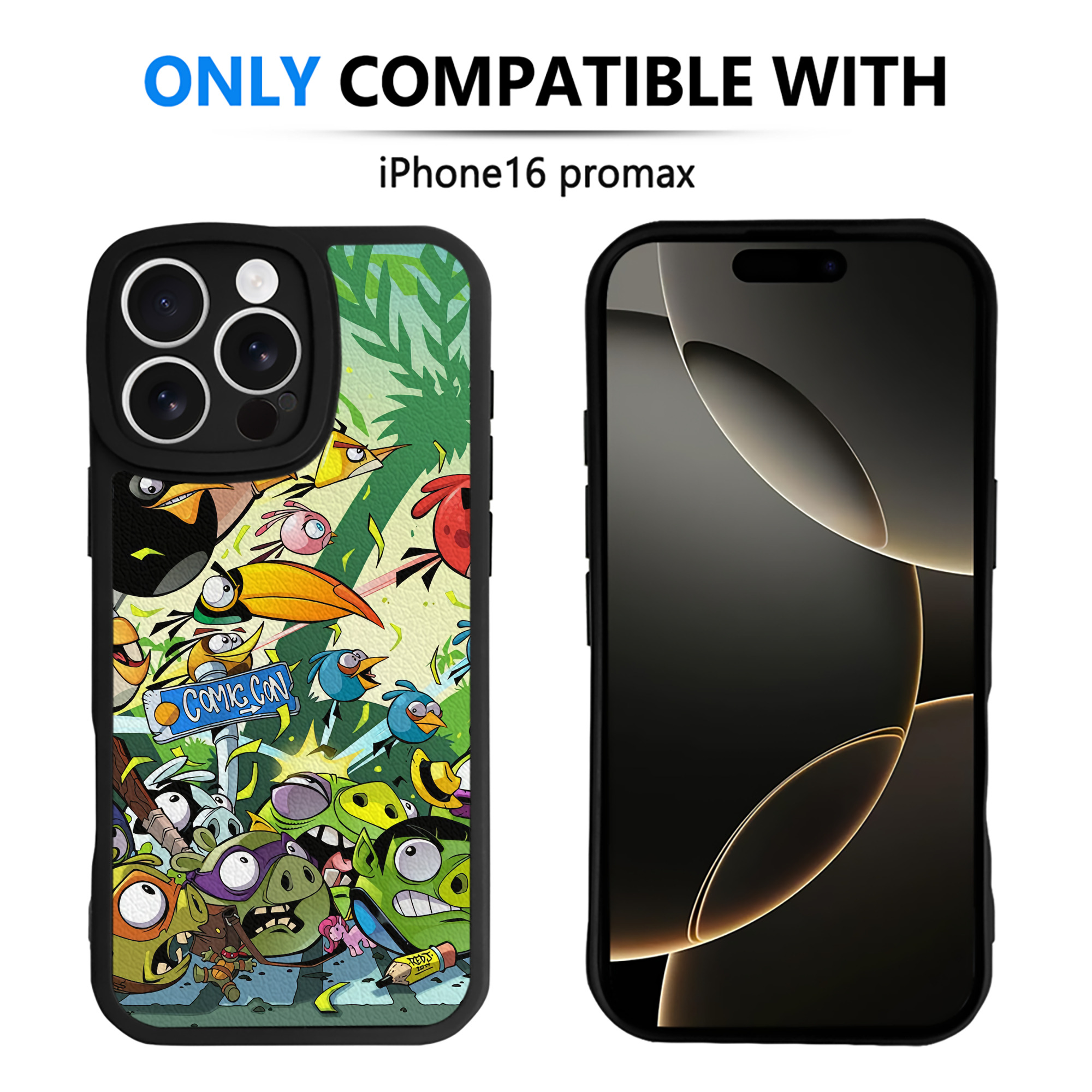 （画像用） Angry Birds アングリーバード 【iPhone 16シリーズ対応】シリコンスマホケース（レザー調） 材質：シリコン